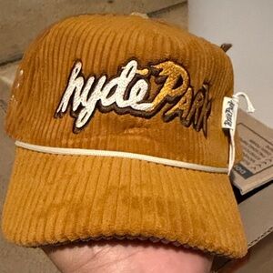 Hyde Park hat, Corduroy Cap with Embroidered Text